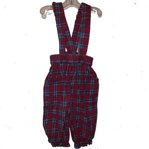Vintage Kohana Plaid Overall Suspenders Size 18 Months Unisex Gender Neutral